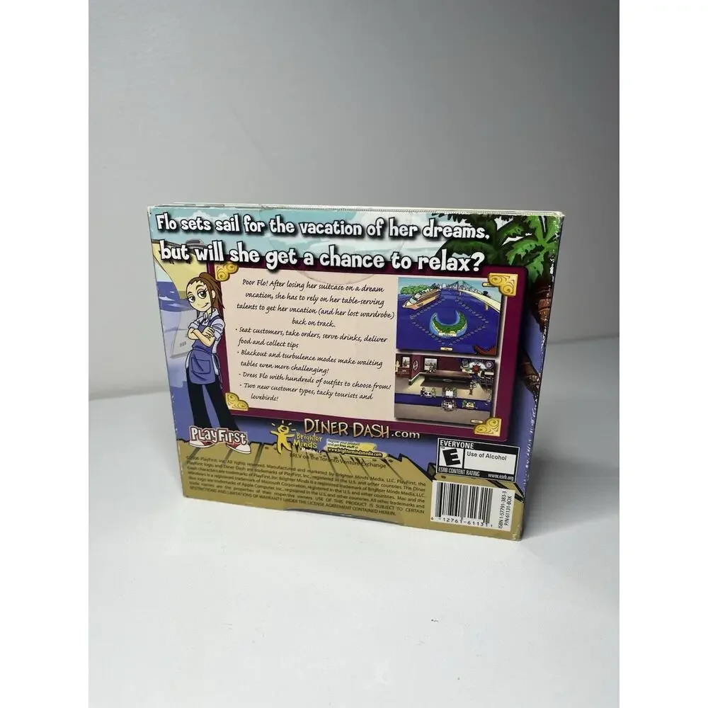 Diner Dash Flo on the Go PC Mac CD PlayFirst Time Management Game Computer Retro